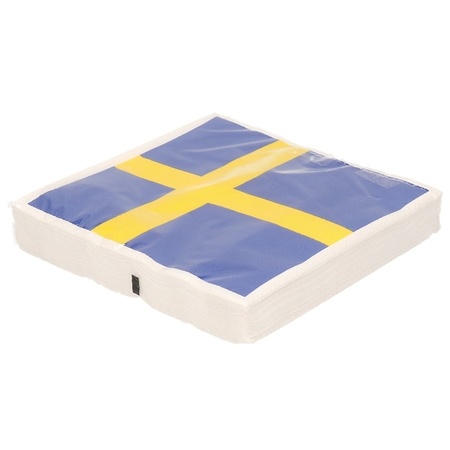 Tafel dekken versiering set vlag Zweden thema voor 20x personen
