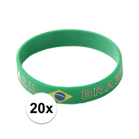 20x Polsbandjes vlag Brazilie