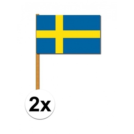 2x Luxe hand flag Sweden