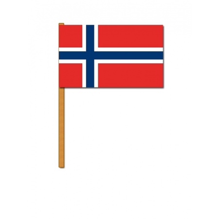 2x Luxe zwaaivlaggen Noorwegen 30 x 45 cm
