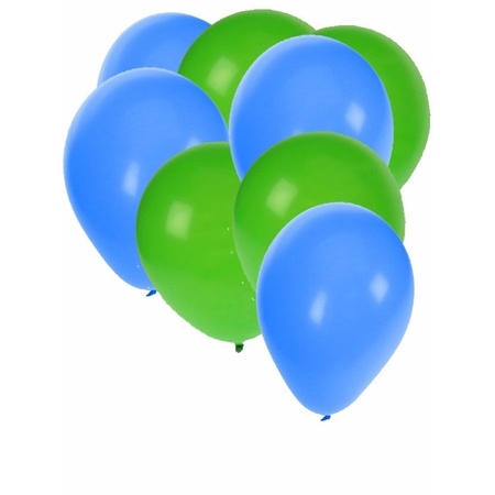 Groene en blauwe ballonnetjes 30 stuks