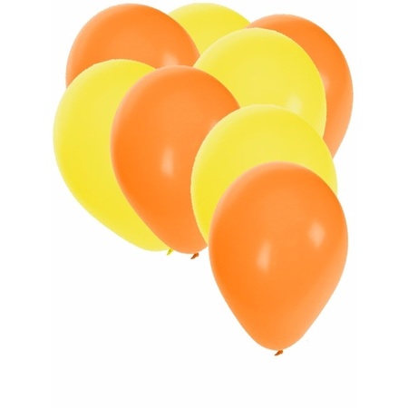 Oranje en gele ballonnetjes 30 stuks