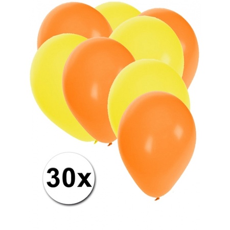 30x balloons orange and yellow