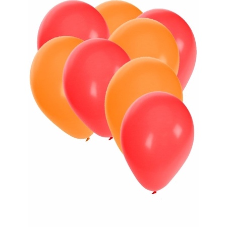 Rode en oranje ballonnetjes 30 stuks