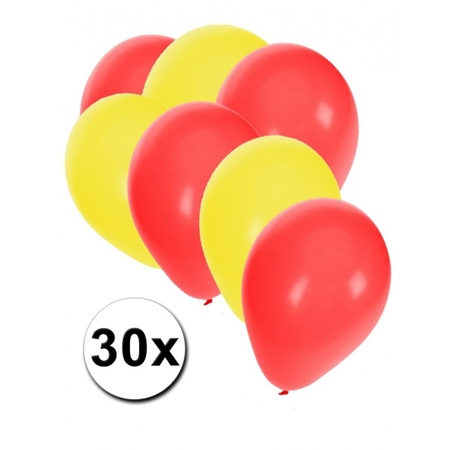 Rode en gele ballonnetjes 30 stuks