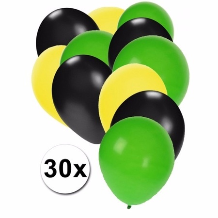 30x balloons in Jamaican colors
