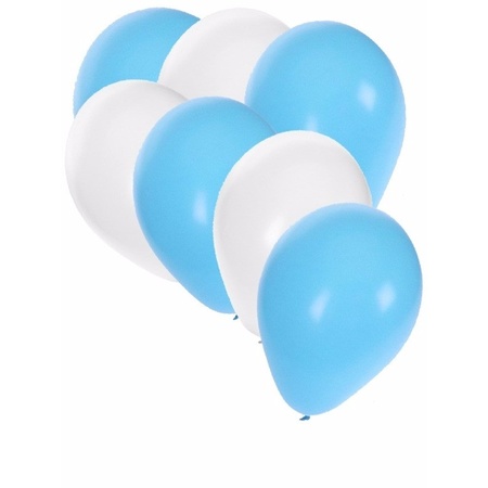 Witte en lichtblauwe ballonnen set