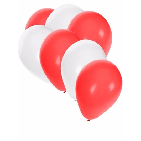 30x ballonnen rood en wit