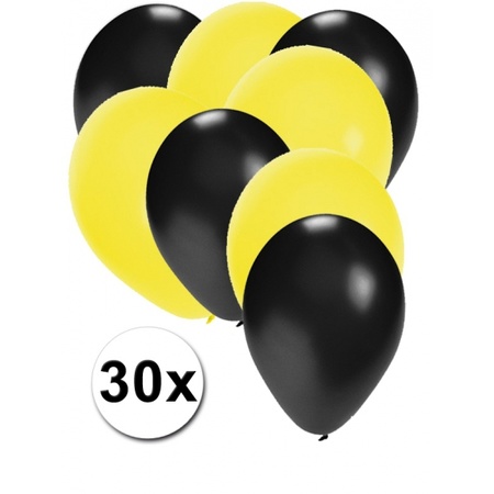 Zwarte en gele ballonnetjes 30 stuks