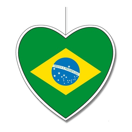 3x Brazili hangdecoratie harten 28 cm