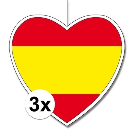 3x Spain hang decoration heart 14 cm