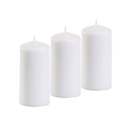 3x Witte kaarsen 5 cm doorsnede