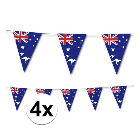 4x Australische vlaggetjes van papier 3,5 m