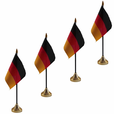 4x pieces germany table flags 10 x 15 cm with base