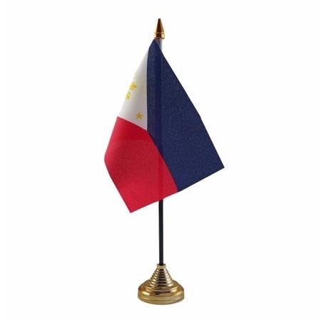 4x stuks Filipijnen tafelvlaggetje 10 x 15 cm met standaard