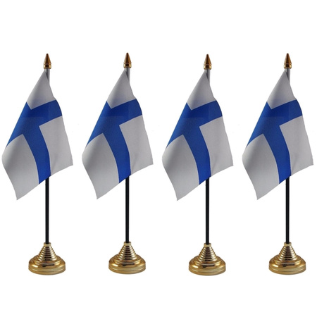 4x pieces finland table flag 10 x 15 cm with base