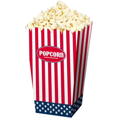 4x stuks Popcorn bakjes USA 16 cm