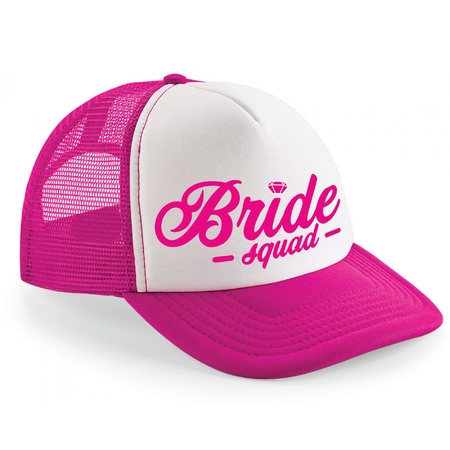 4x pieces pink/ white Bride Squad script cap for women