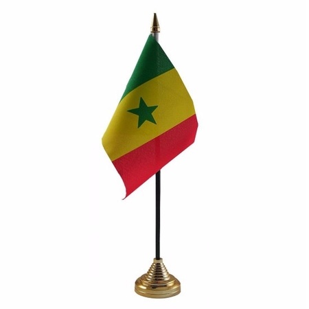 4x stuks Senegal tafelvlaggetjes 10 x 15 cm met standaard