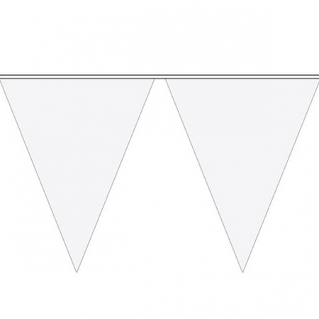 4x Witte plastic vlaggenlijnen