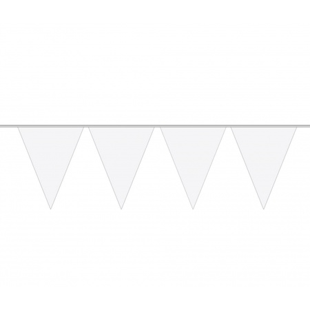 4x Witte plastic vlaggenlijnen