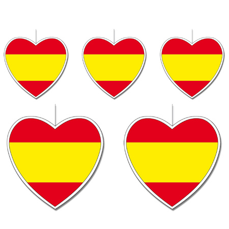5-delige hou van Spanje versiering set hartjes van 14 cm en 28 cm