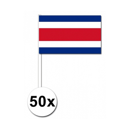 Papieren zwaaivlaggetjes Costa Rica 50x