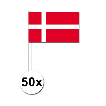 Papieren zwaaivlaggetjes Denemarken 50x