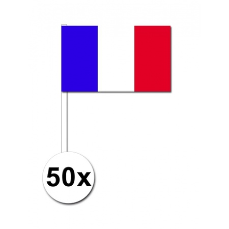 Papieren zwaaivlaggetjes Frankrijk 50x