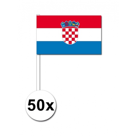 Papieren zwaaivlaggetjes Kroatie 50x