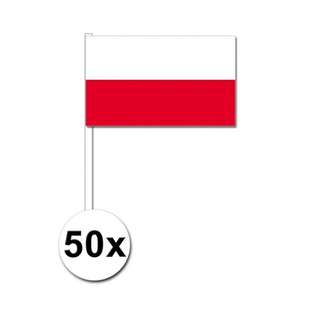 Papieren zwaaivlaggetjes Polen 50x