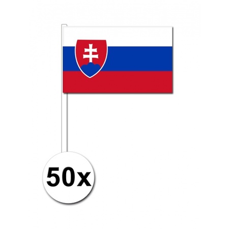 Papieren zwaaivlaggetjes Slowakije 50x