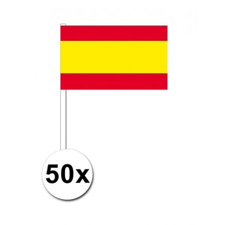 Papieren zwaaivlaggetjes Spanje 50x