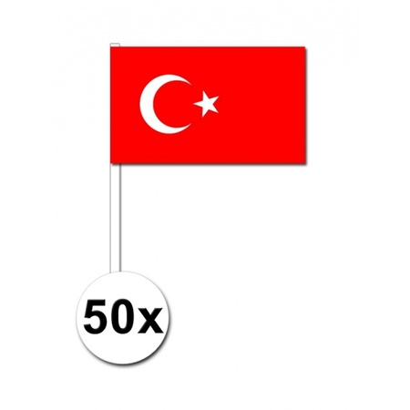 Papieren zwaaivlaggetjes Turkije 50x