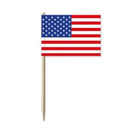 USA vlag cocktail prikkertjes 50x