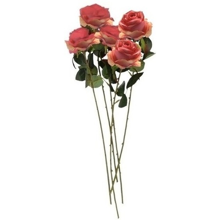 5x Roze roos kunstbloem Simone 45 cm