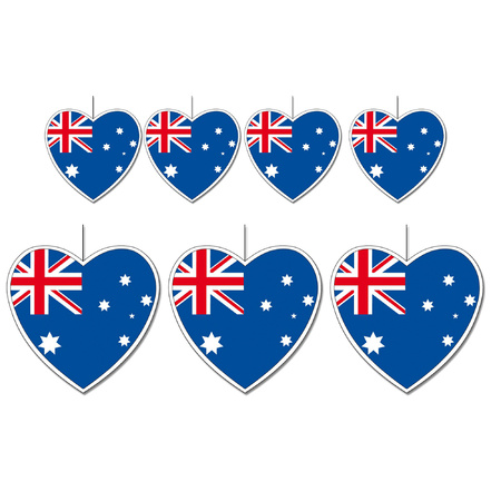 7-delige hou van Australie versiering set hartjes van 14 cm en 28 cm