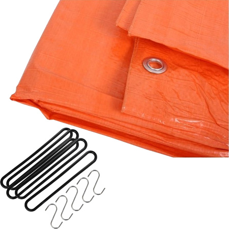 Tarp orange 2 x 3 meter with 10x tension rubbers and s-hooks