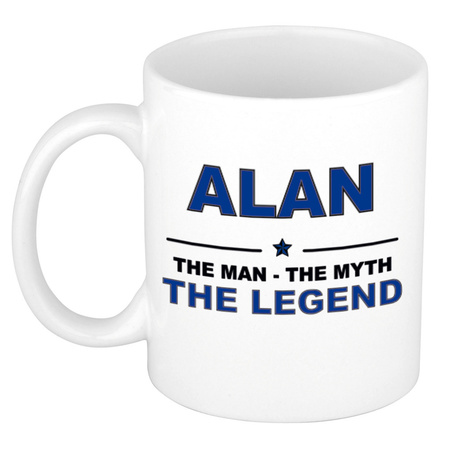 Alan The man, The myth the legend bedankt cadeau mok/beker 300 ml keramiek