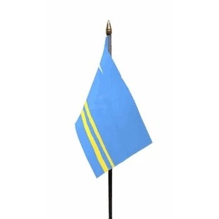 Aruba tafelvlaggetje 10 x 15 cm met standaard 10 x 15 cm