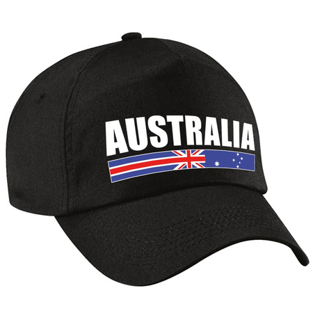 Australia supporter pet / cap Australie zwart volwassenen