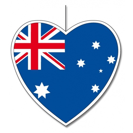 5-delige hou van Australie versiering set hartjes van 14 cm en 28 cm