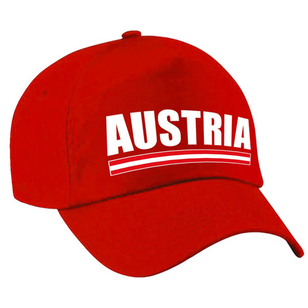 Austria supporter pet  / baseball cap Oostenrijk rood kinderen
