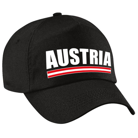 Austria supporter pet  / cap Oostenrijk zwart kinderen
