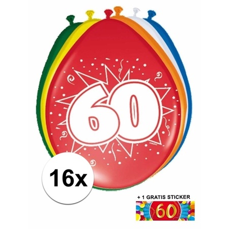 Balloons 60 year 16x + sticker