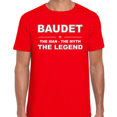 Baudet naam t-shirt the man / the myth / the legend rood voor heren