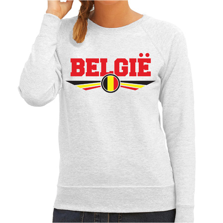 Belgie landen sweater grijs dames