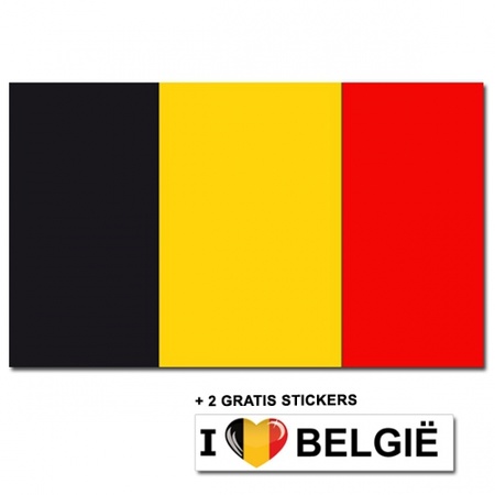 Belgische vlag + 2 gratis stickers