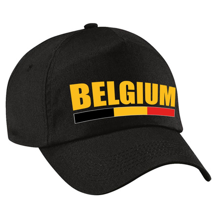 Supporters verkleed set Belgie pet zwart met schminkstift