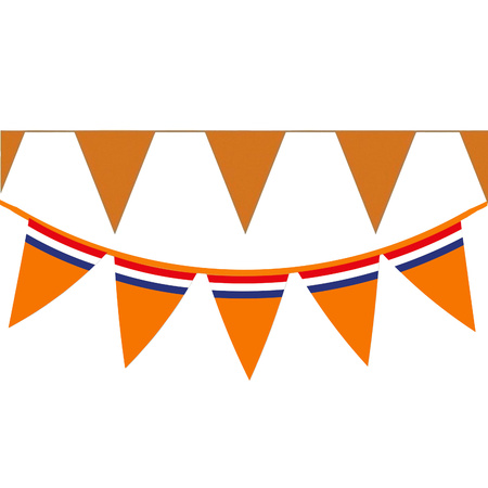 Bellatio Decorations - Oranje Holland vlaggenlijnen - 4x stuks van 10 meter - 2 soorten